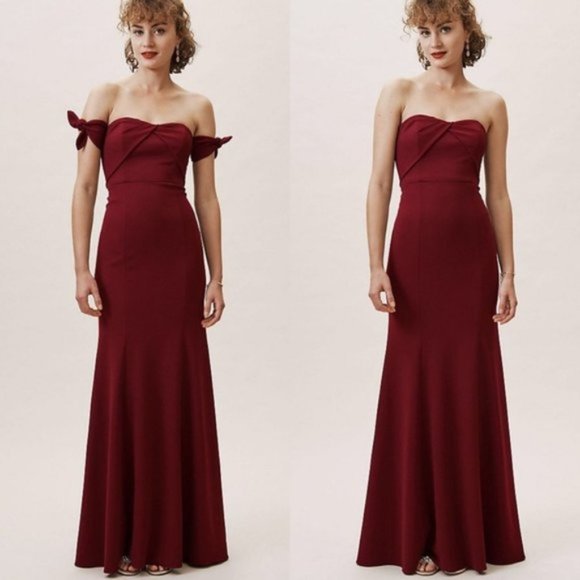 bordeaux bridesmaid dress
